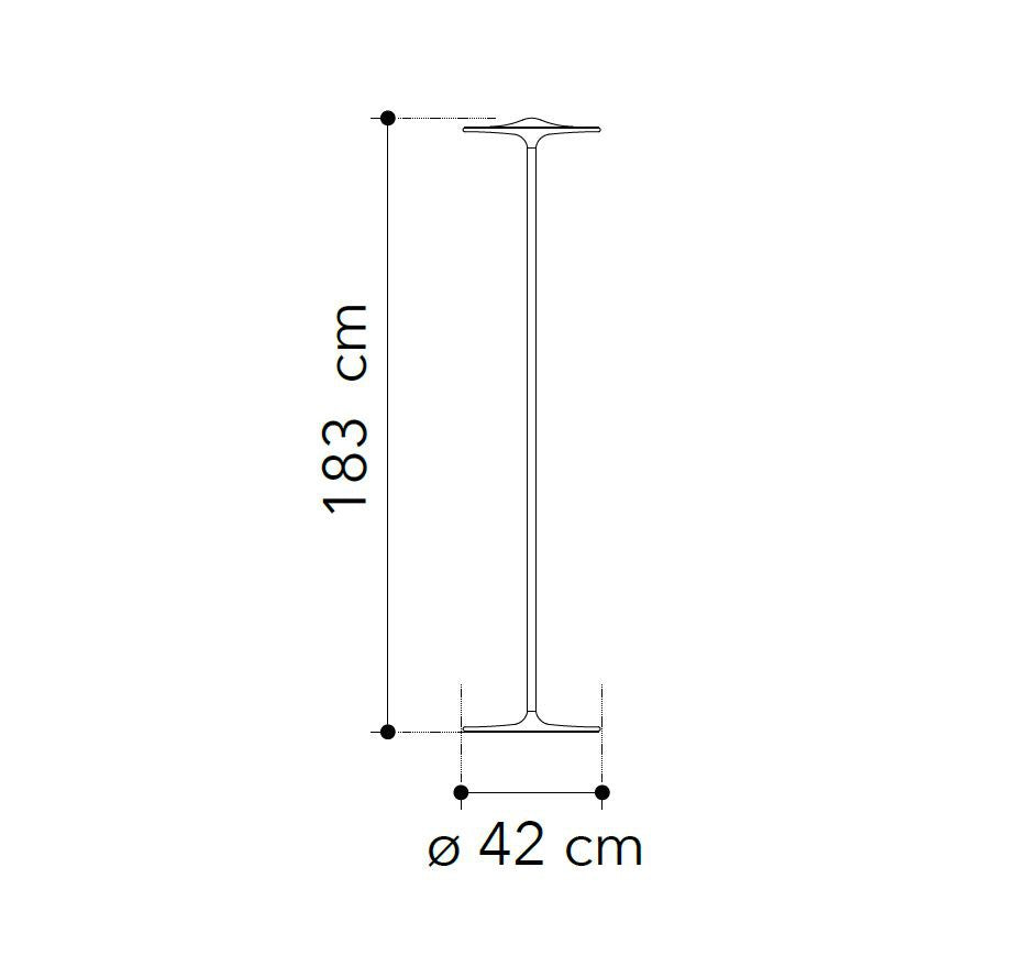 Piantana LED in metallo cromato e cavo in tessuto nero 36W 2880 LM 4000°k IKON-PT Piantana LED in metallo cromato e cavo in tessuto nero 36W 2880 LM 4000°k IKON-PT